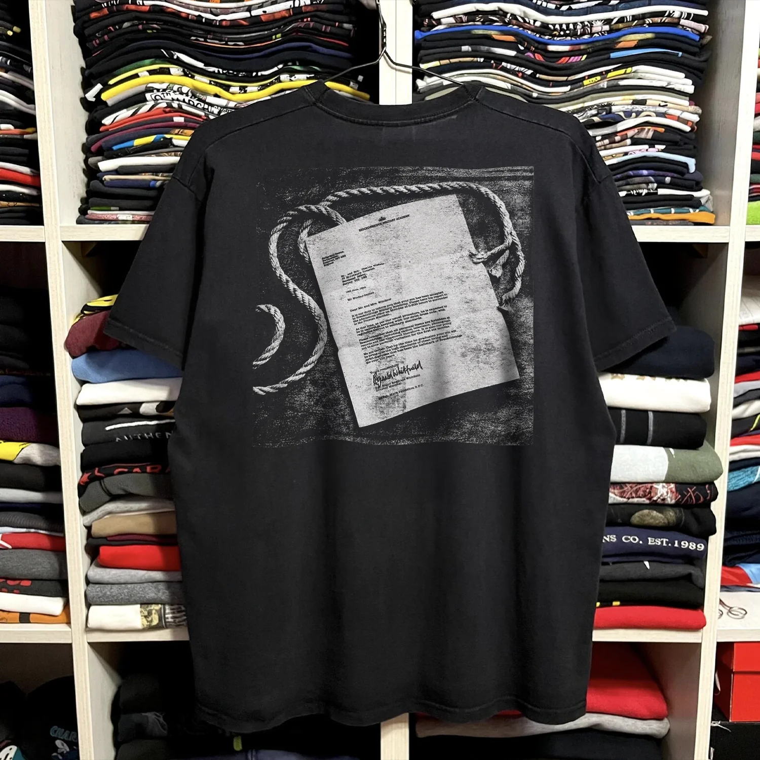 1988 Slayer 'Mandatory Suicide' Vintage Washed Black Promo Tee - Image 3