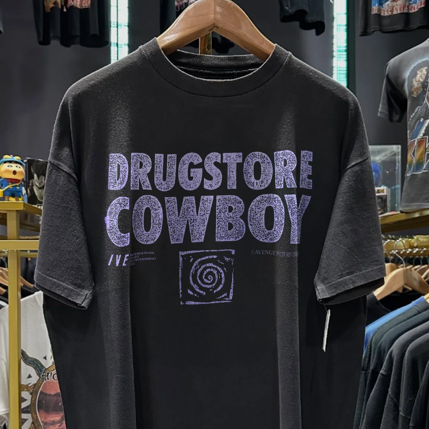 1989 Drugstore Cowboy Promo Rare Washed Black T-Shirt - Image 2
