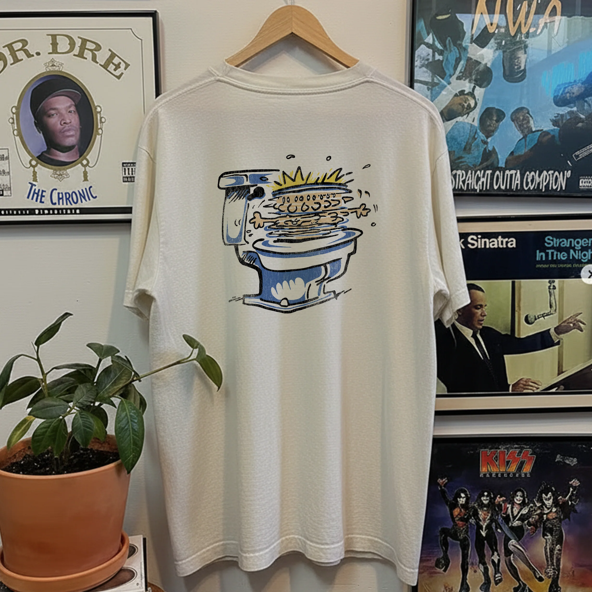 1990 Calvin and Hobbes Spin Cycle Washed White Tee - Image 2