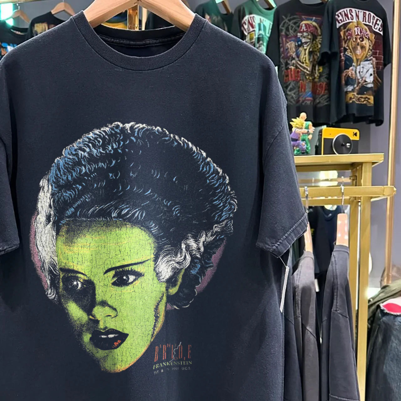 1991 The Bride 0F Frankenstein Rare Washed Black T-Shirt - Image 3