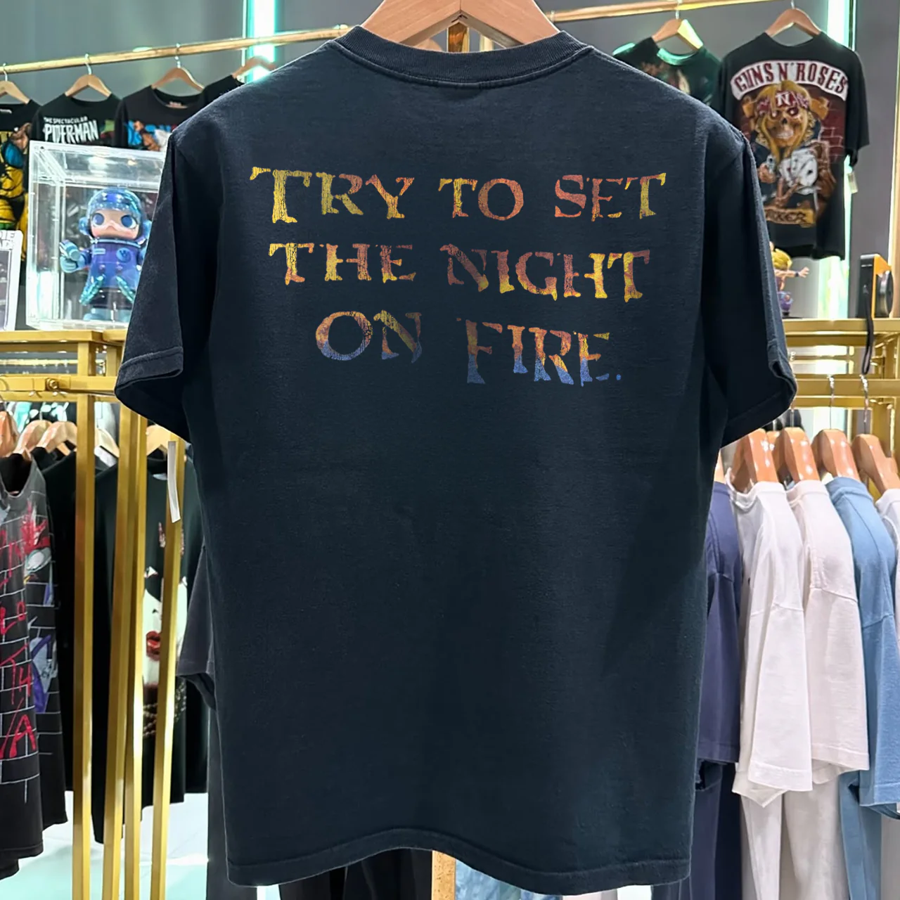 1991 The Doors Light My Fire Rare Grail Washed Black T-Shirt - Image 2