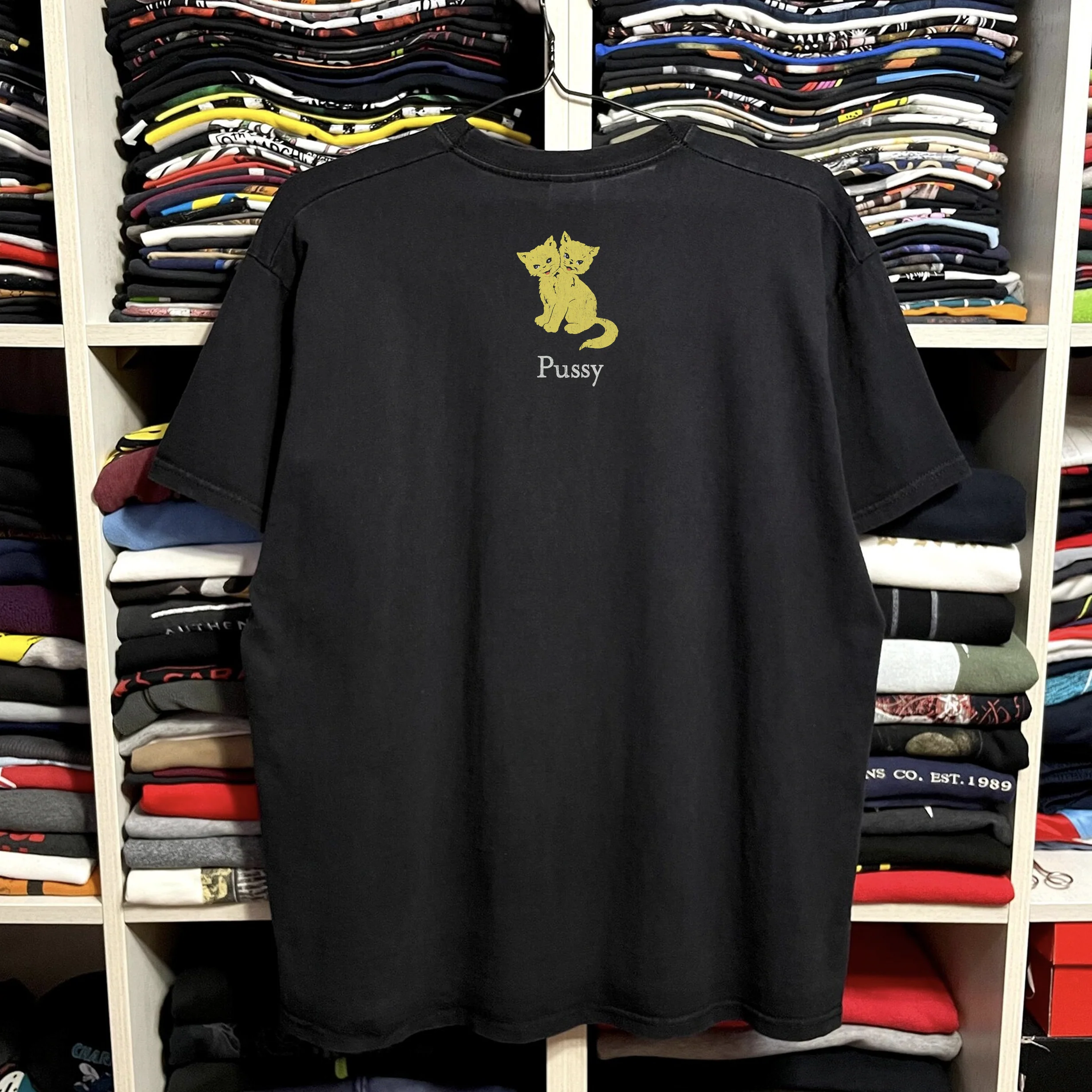 1993 Melvins Pussy Washed Black Tee - Image 2