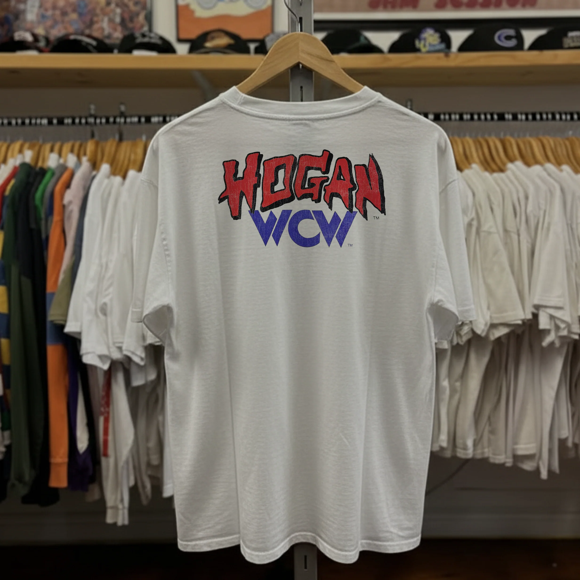 1994 Hulk Hogan WCW Washed White Tee - Image 2