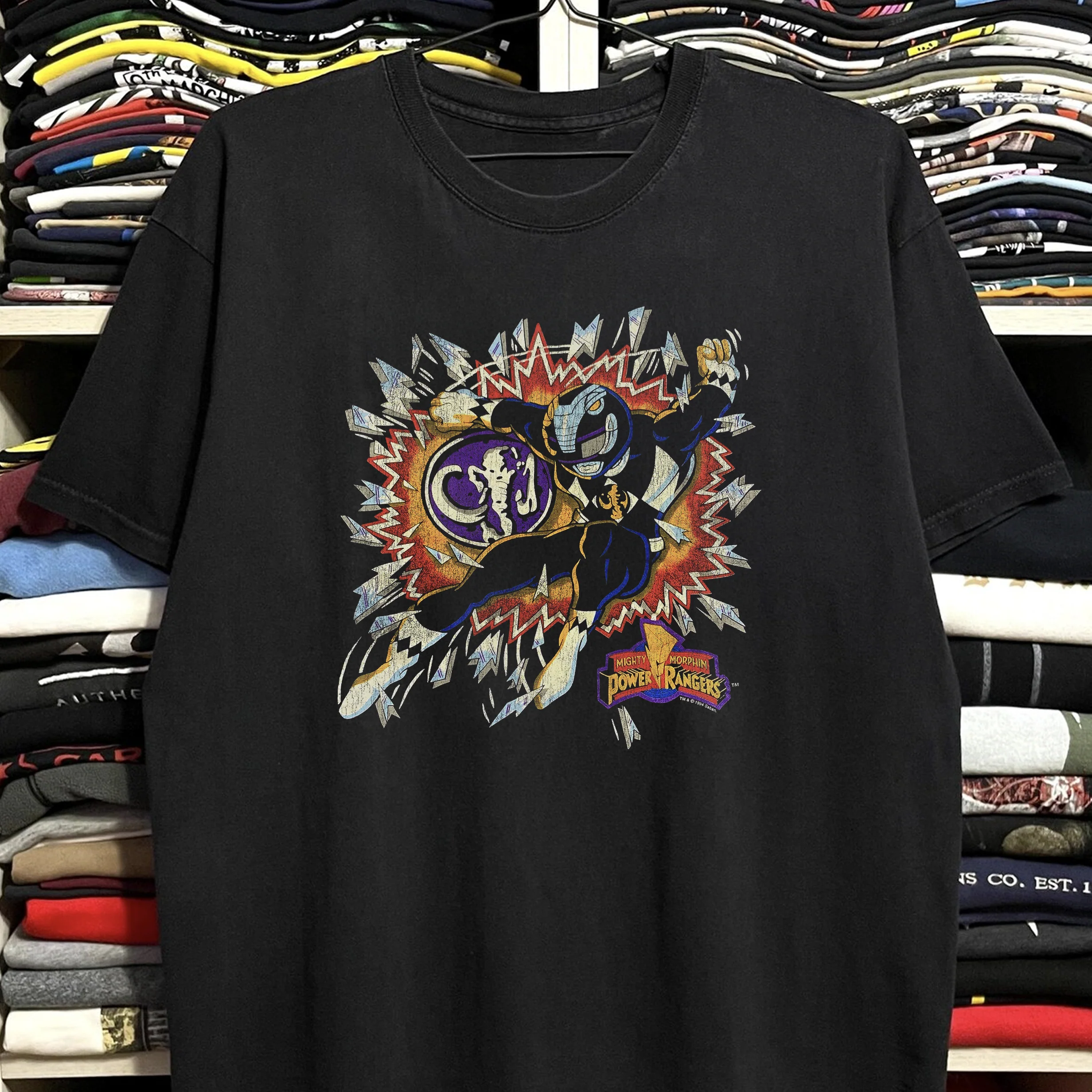 1994 Power Rangers Washed Black Tee - Image 2