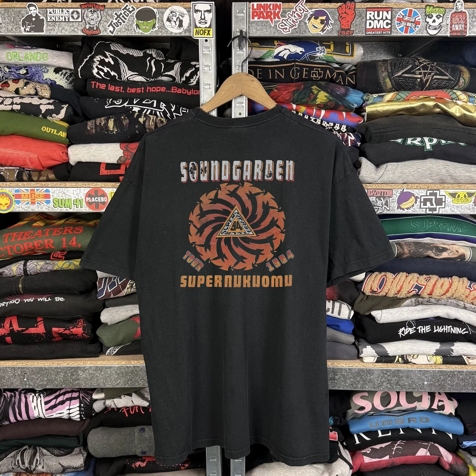 1994 Soundgarden Superunknown Tour Washed Black Tee - Image 2