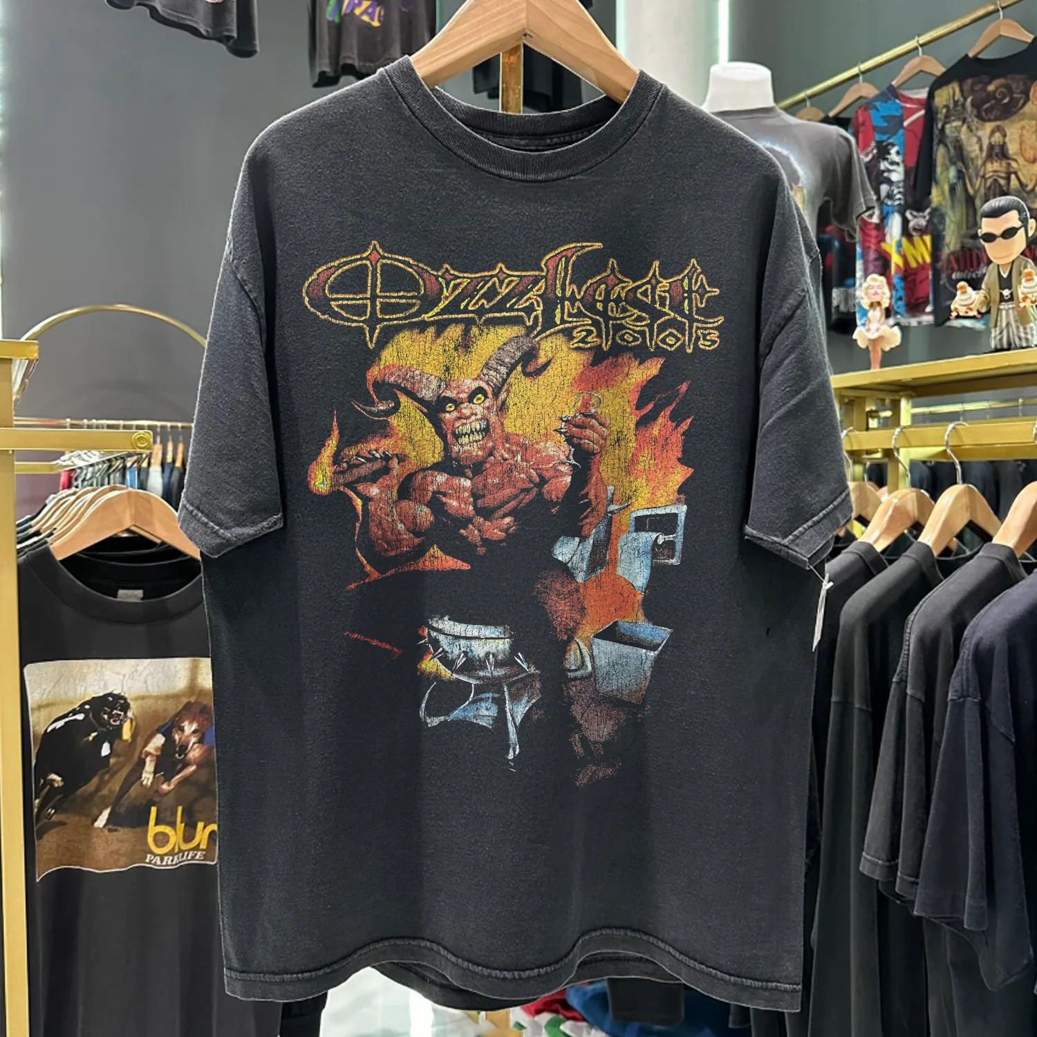 1995 Ozzfest Rare Washed Black T-Shirt - Image 2
