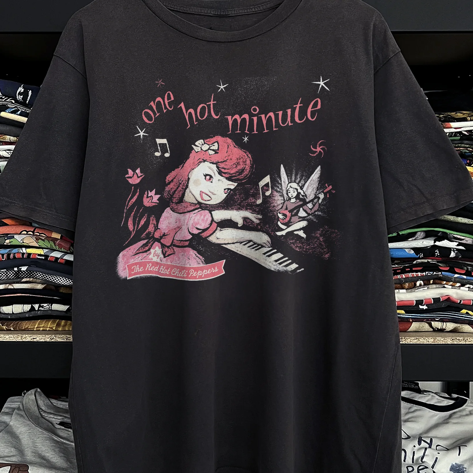 1995 Red Hot Chilli Peppers Washed Black Tee - Image 2