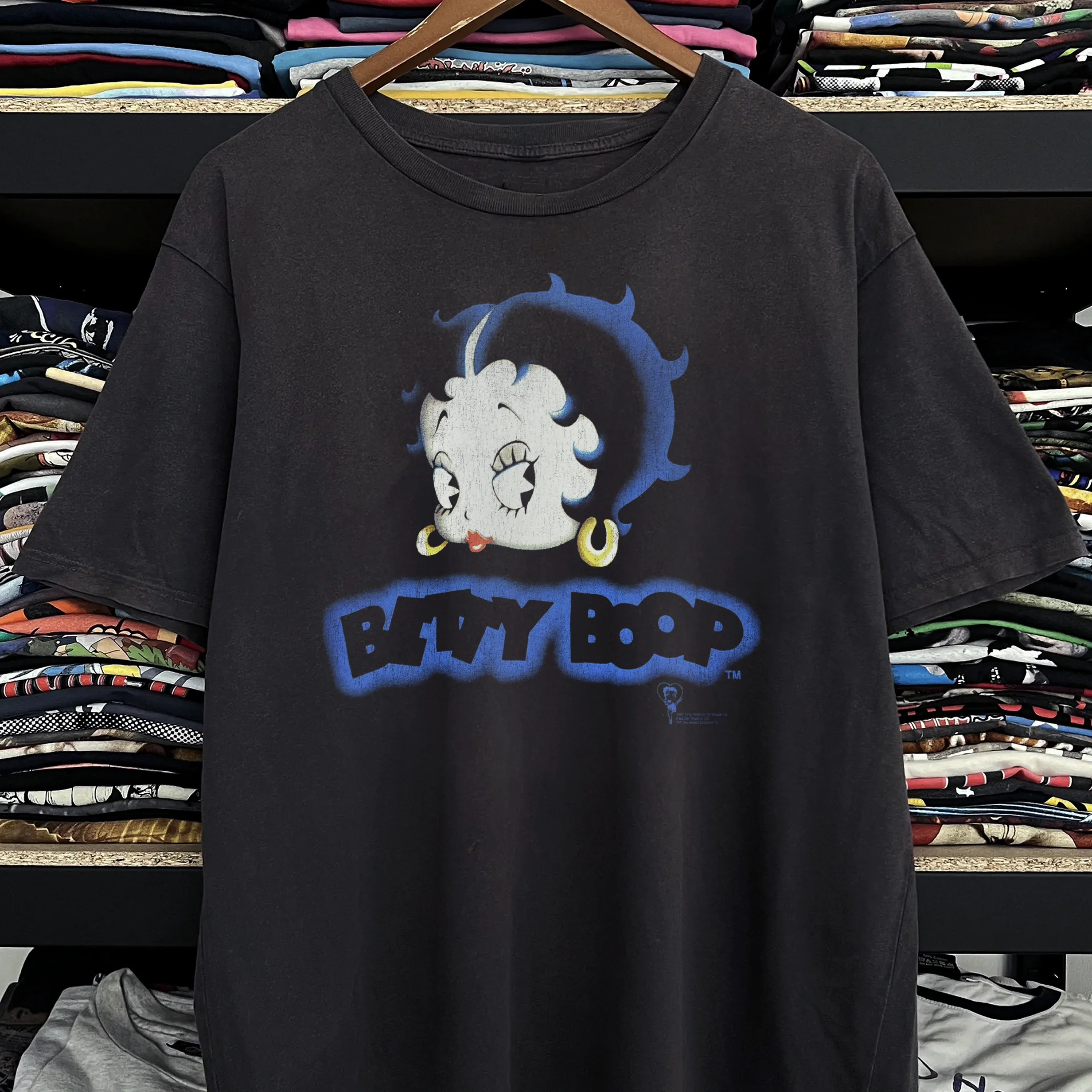 1997 Betty Boop Washed Black Tee - Image 2