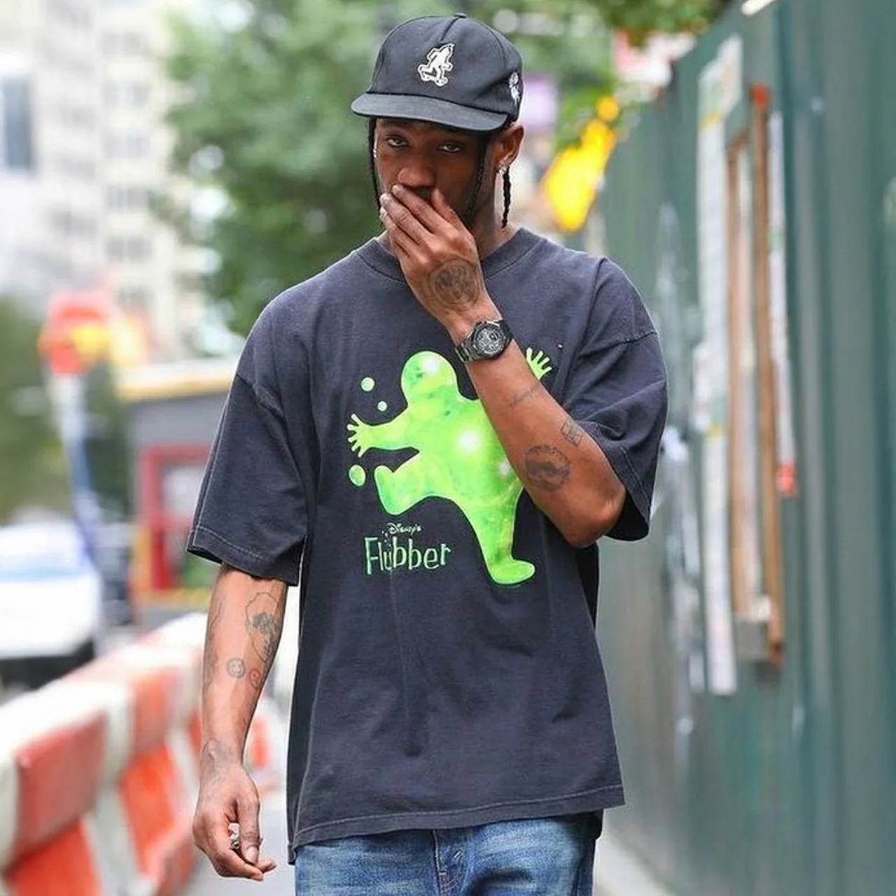 1997 Flubber Rare Promo Washed Black T-Shirt - Image 3