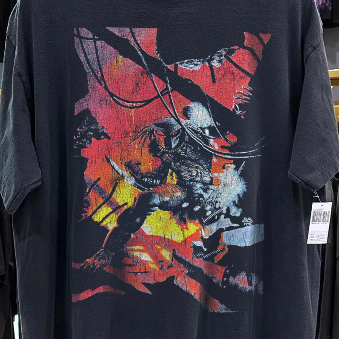 1997 Predator Comic Edition Rare Washed Black T-Shirt - Image 2