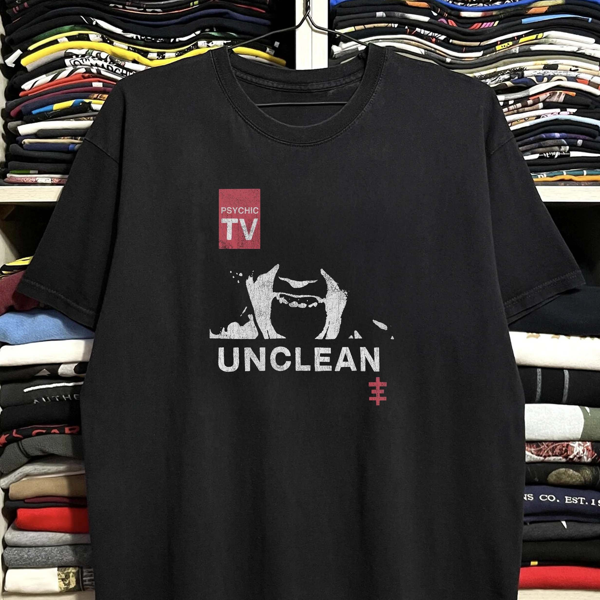 1997 Psychic TV Washed Black Tee - Image 2