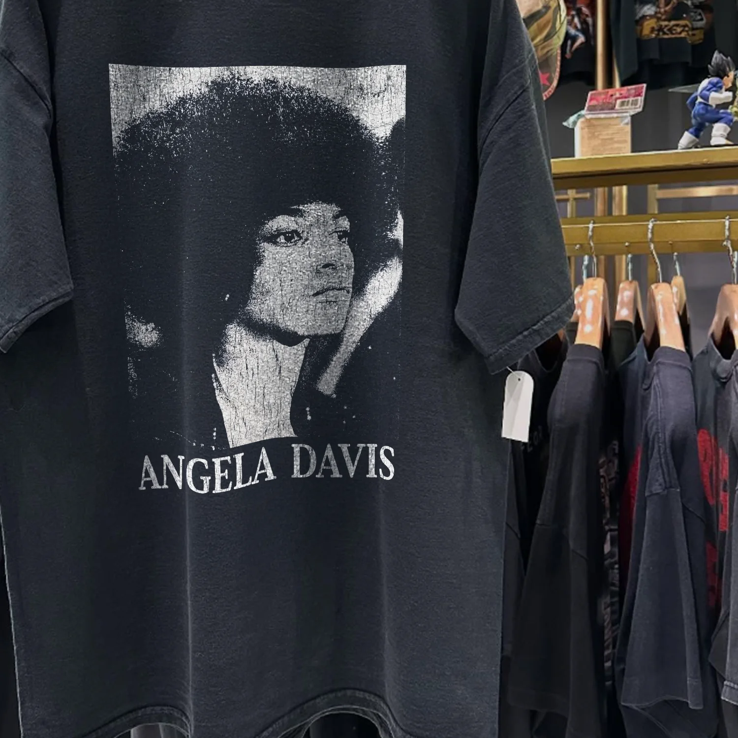 1998 Angela Davis Rare Washed Black T-Shirt - Image 2