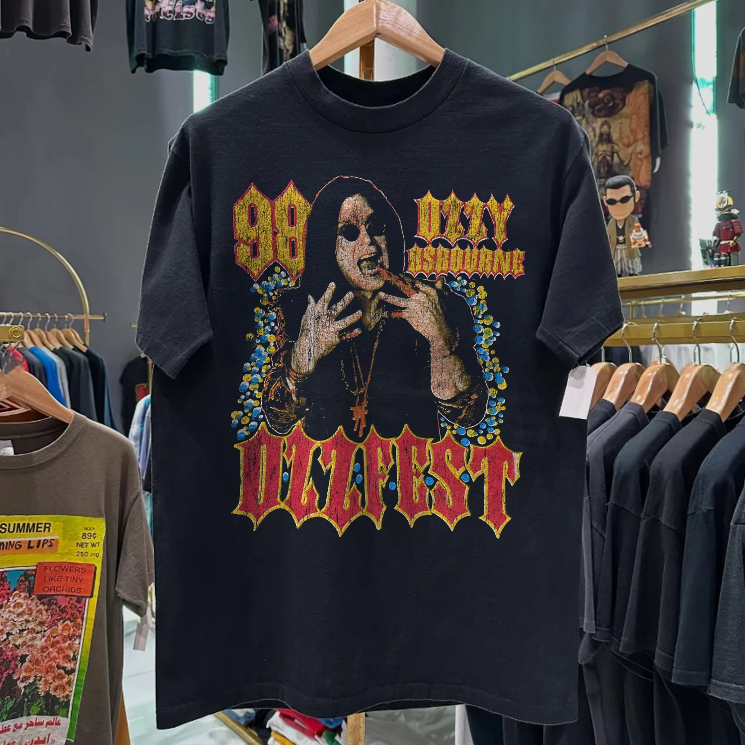 1998 Ozzfest Rare Washed Black T-Shirt - Image 2