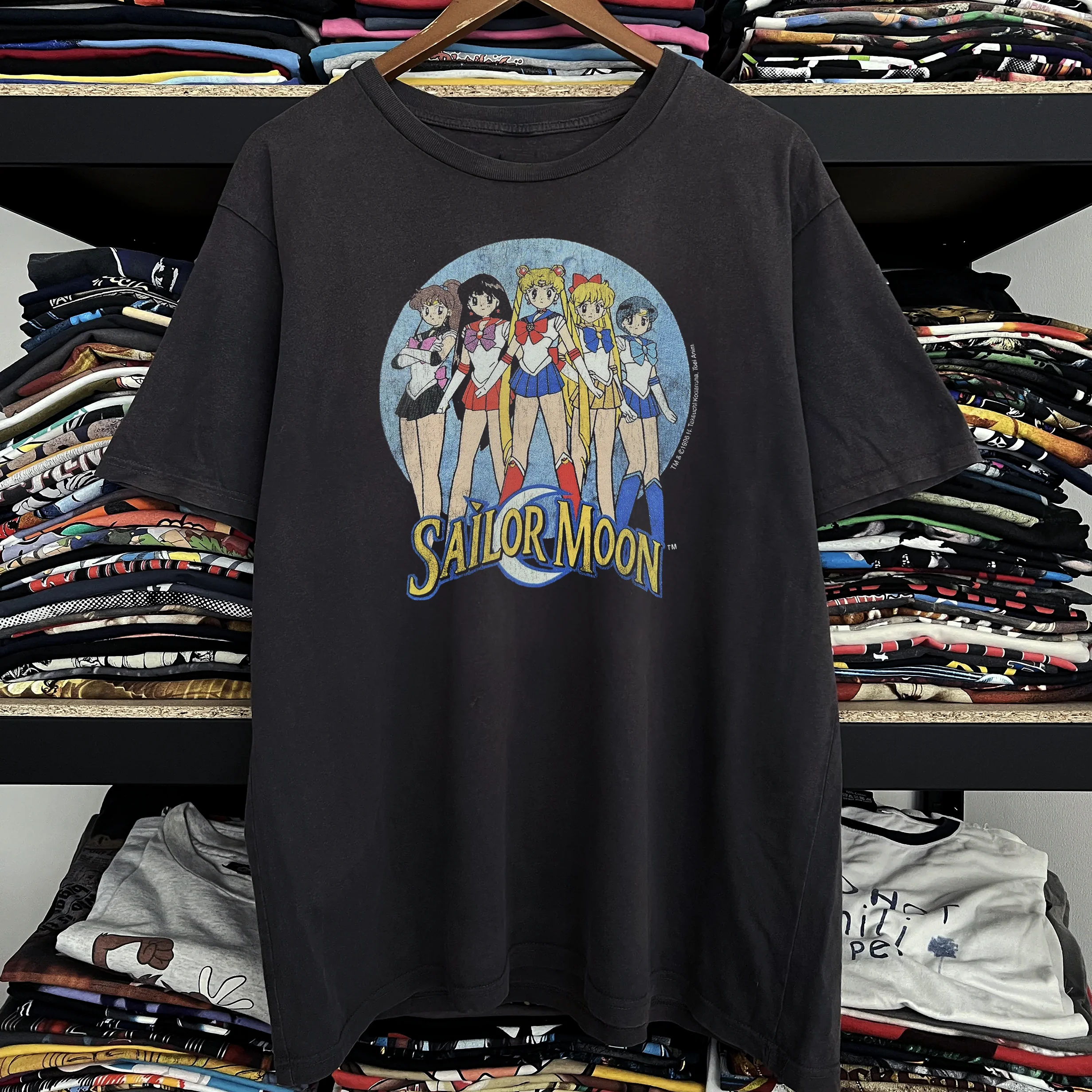 1998 Sailor Moon Washed Black Tee - Image 2