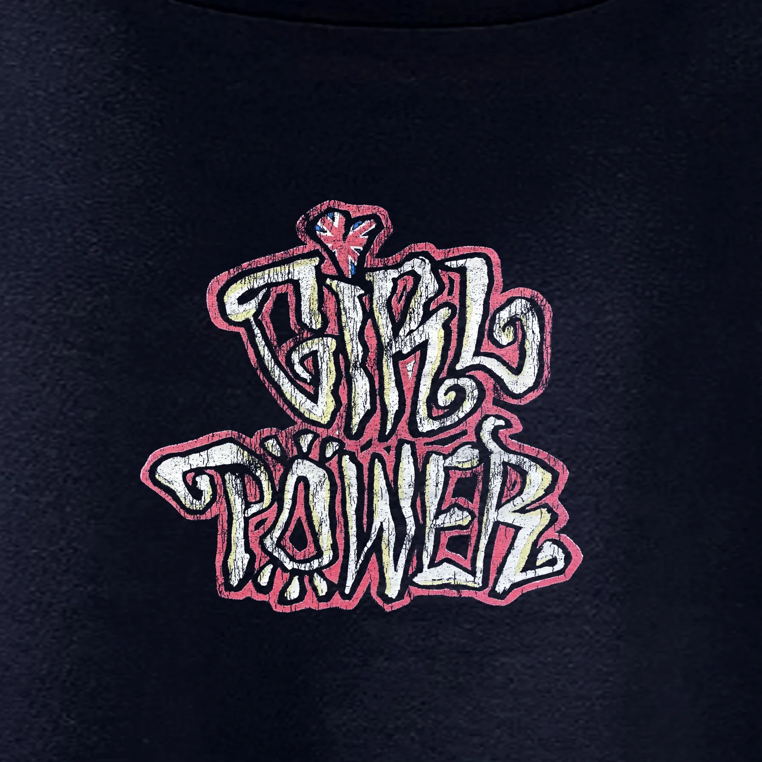 1998 Spice Girls X Boop World 'Girl Power' Rare Washed Navy T-Shirt - Image 3