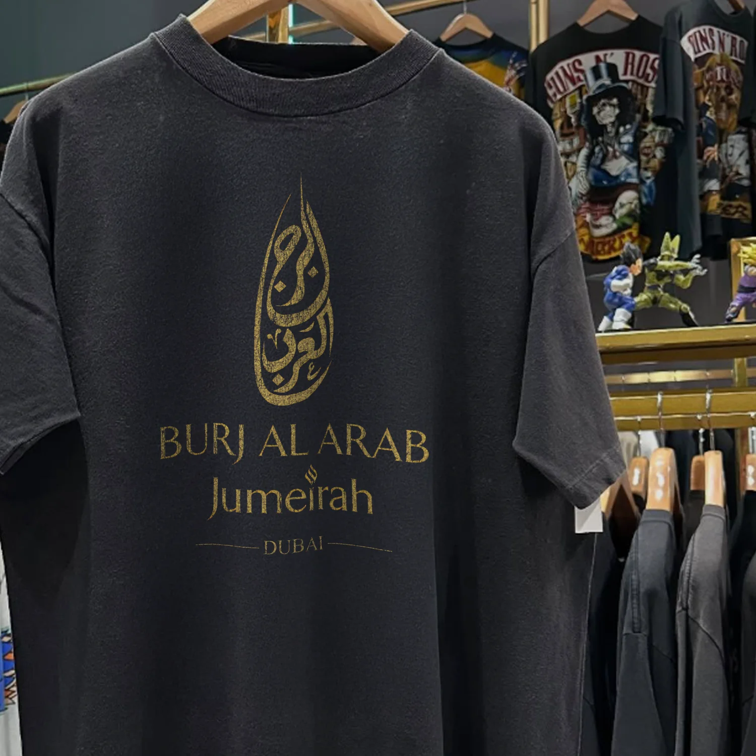 1999 Burj Al Arab Hotel Dubai Rare Washed Black T-Shirt - Image 2