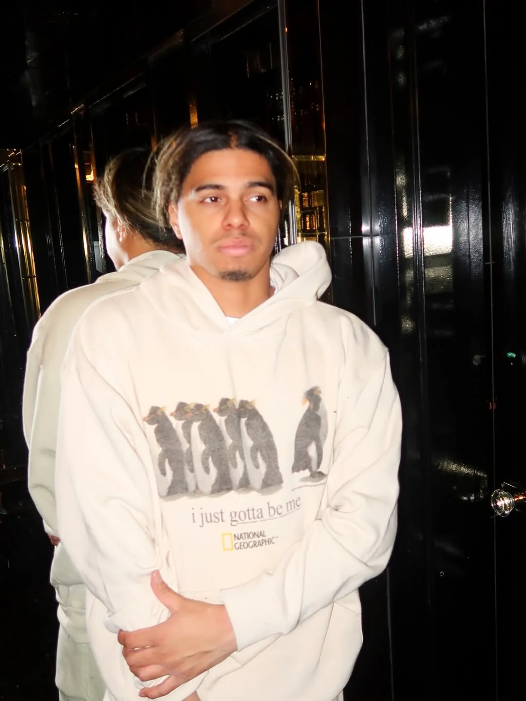 2001 'I Just Gotta Be Me' Rockhopper Nat Geo Rare Washed White Hoodie - Image 3