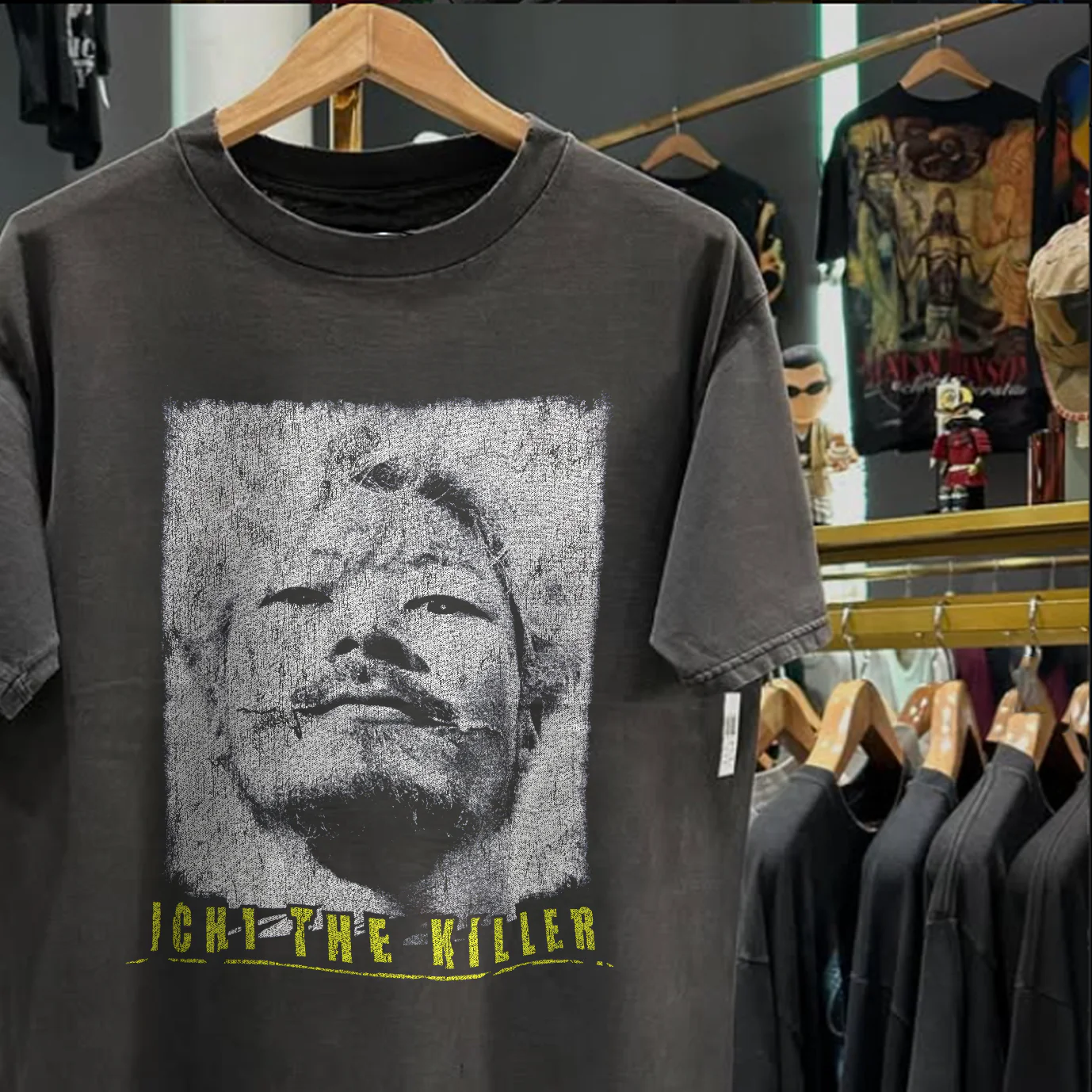 2001 Ichi The Killer Promo Rare Washed Black T-Shirt - Image 2