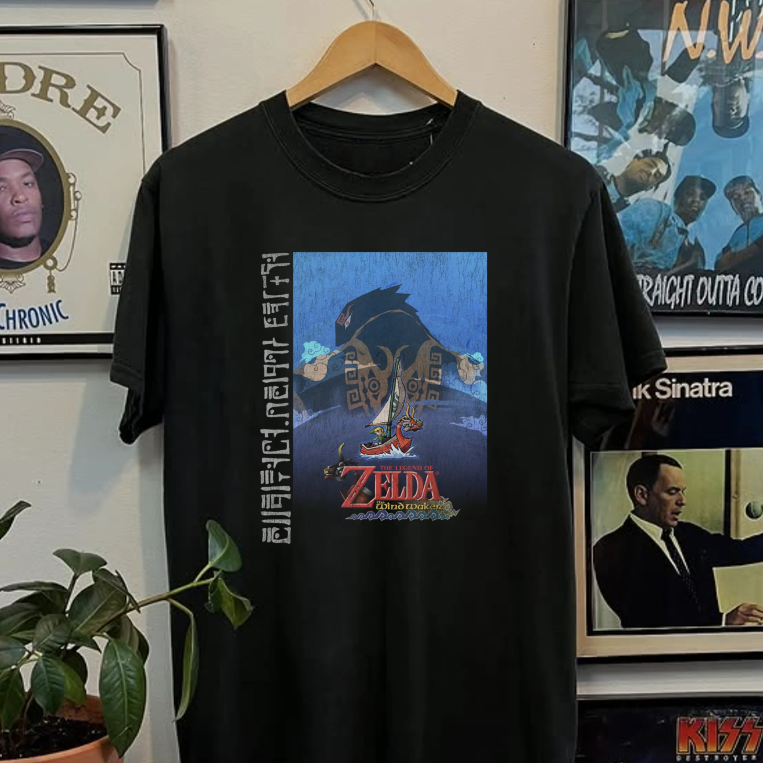 2002 The Legend of Zelda The Windwaker Washed Black Tee - Image 2