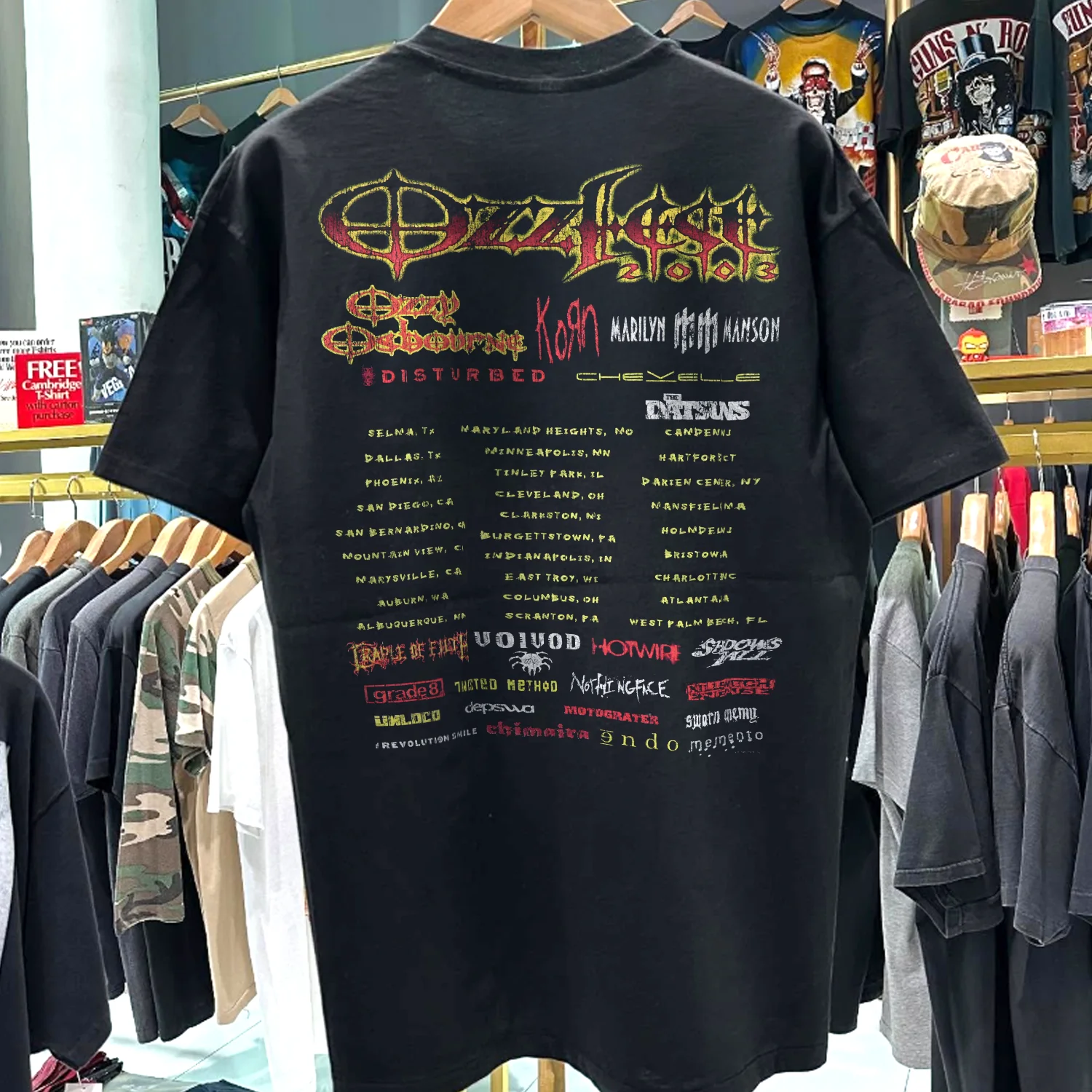 2003 Ozzfest '100% Pure F*ckin' Mayhem' Rare Washed Black T-Shirt - Image 3