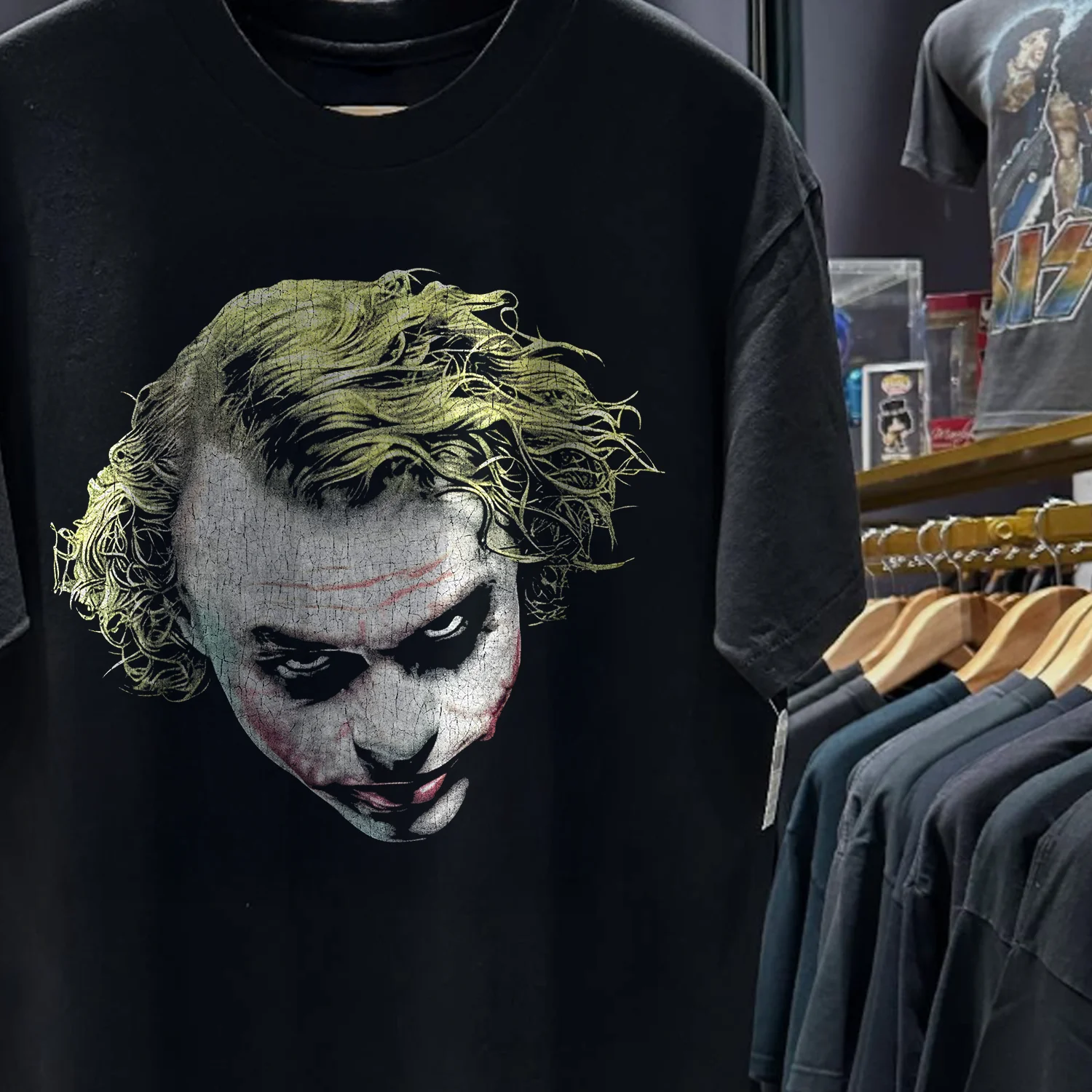 2008 Dark Night Joker Rare Washed Black T-Shirt - Image 2