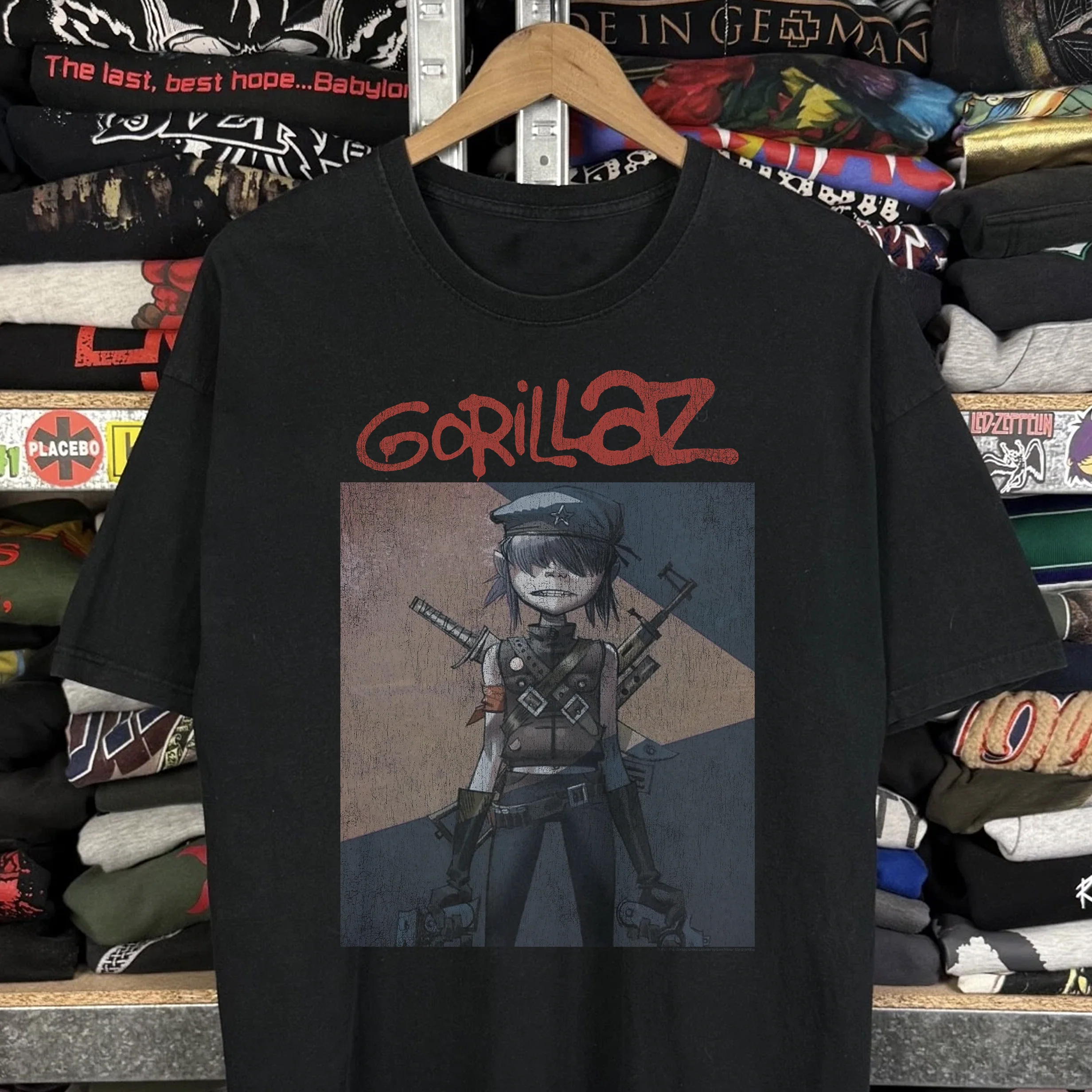 2012 Gorillaz Noodle Washed Black Tee - Image 3