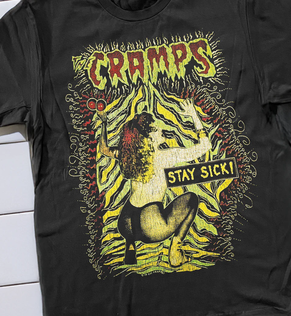 90 The Cramps Stay Sick Washed Black T-Shirt - Image 2