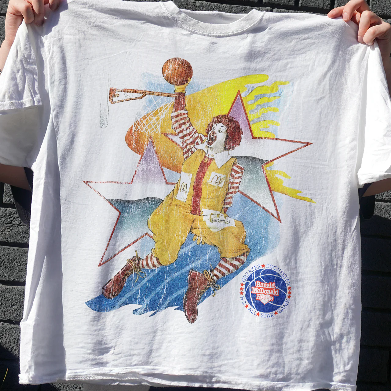 90's All Star Ronald - Rmh - Vintage Washed White T-Shirt - Image 2