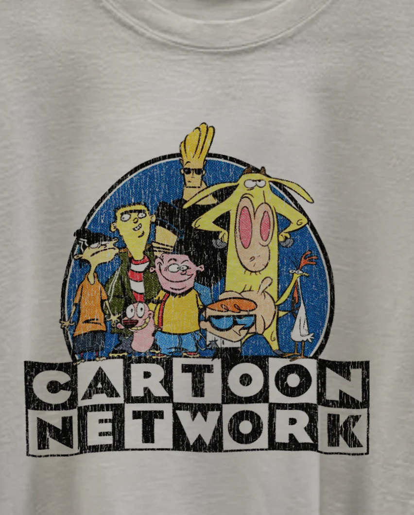 90s Cartoon Network Promo Washed White Tee - Image 2