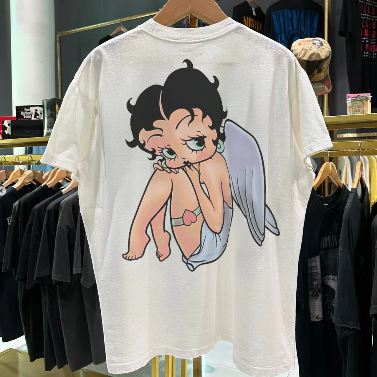90's Heavenly Betty Vintage Washed White T-Shirt - Image 2
