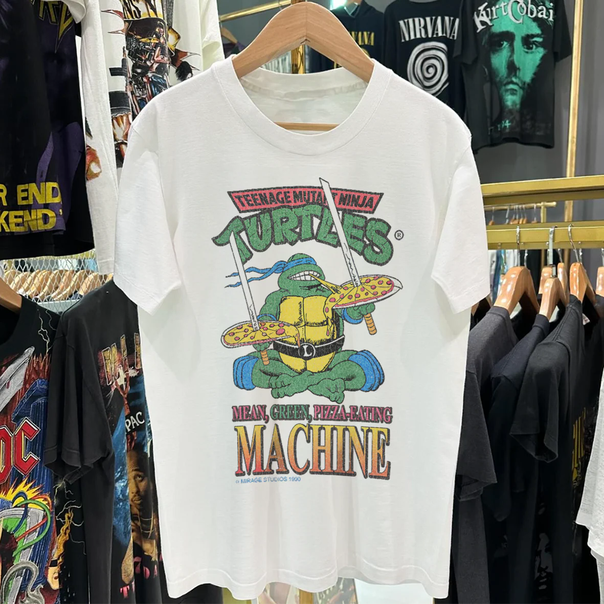 90's Leonardo Slammin' Vintage Washed White T-Shirt - Image 2