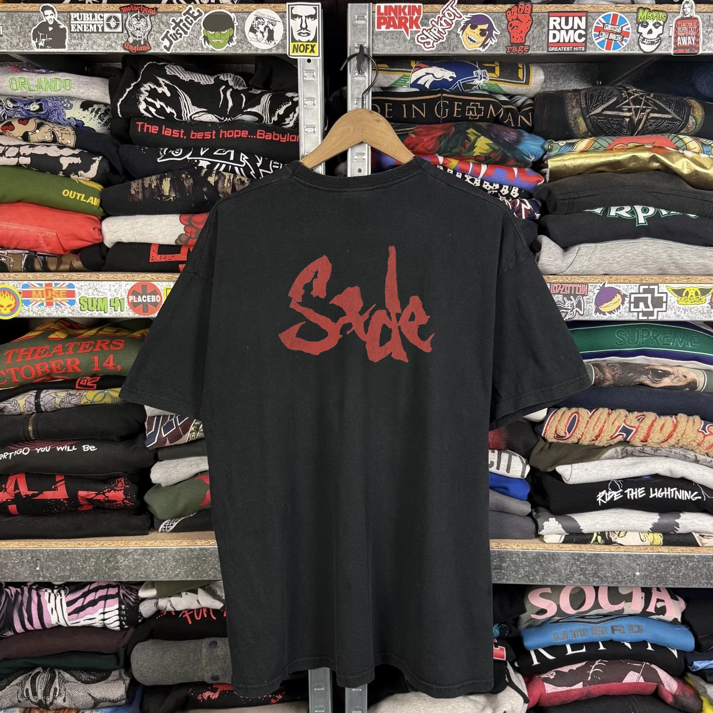90s Sade Love Deluxe Washed Black Tee - Image 2