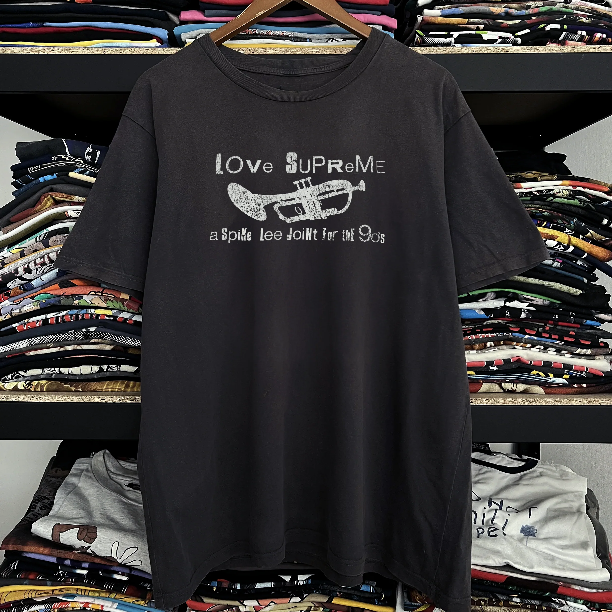 90s Spike Lee Love Supreme Washed Black Tee - Image 2