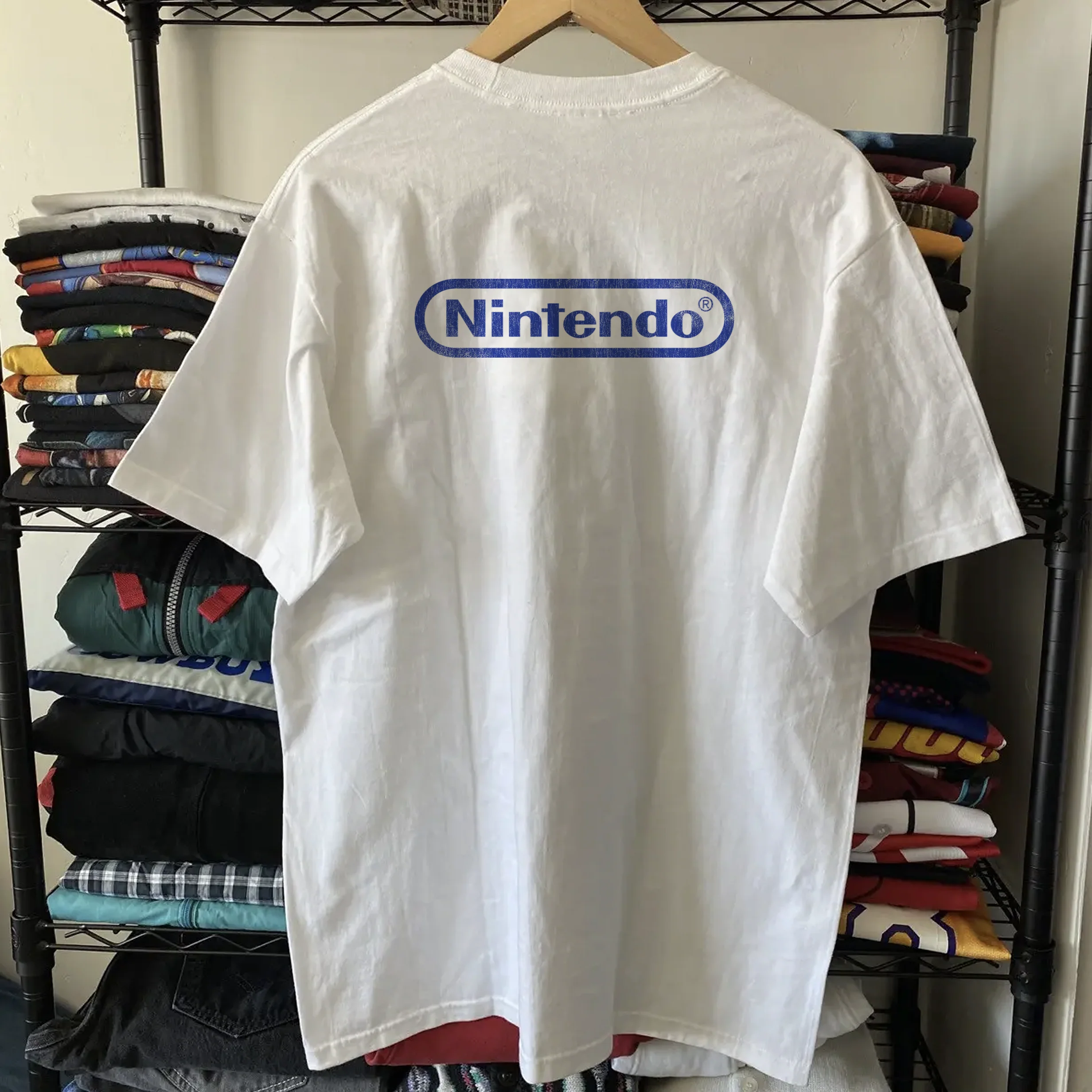90s Super Donkey Kong Washed White Tee - Image 2