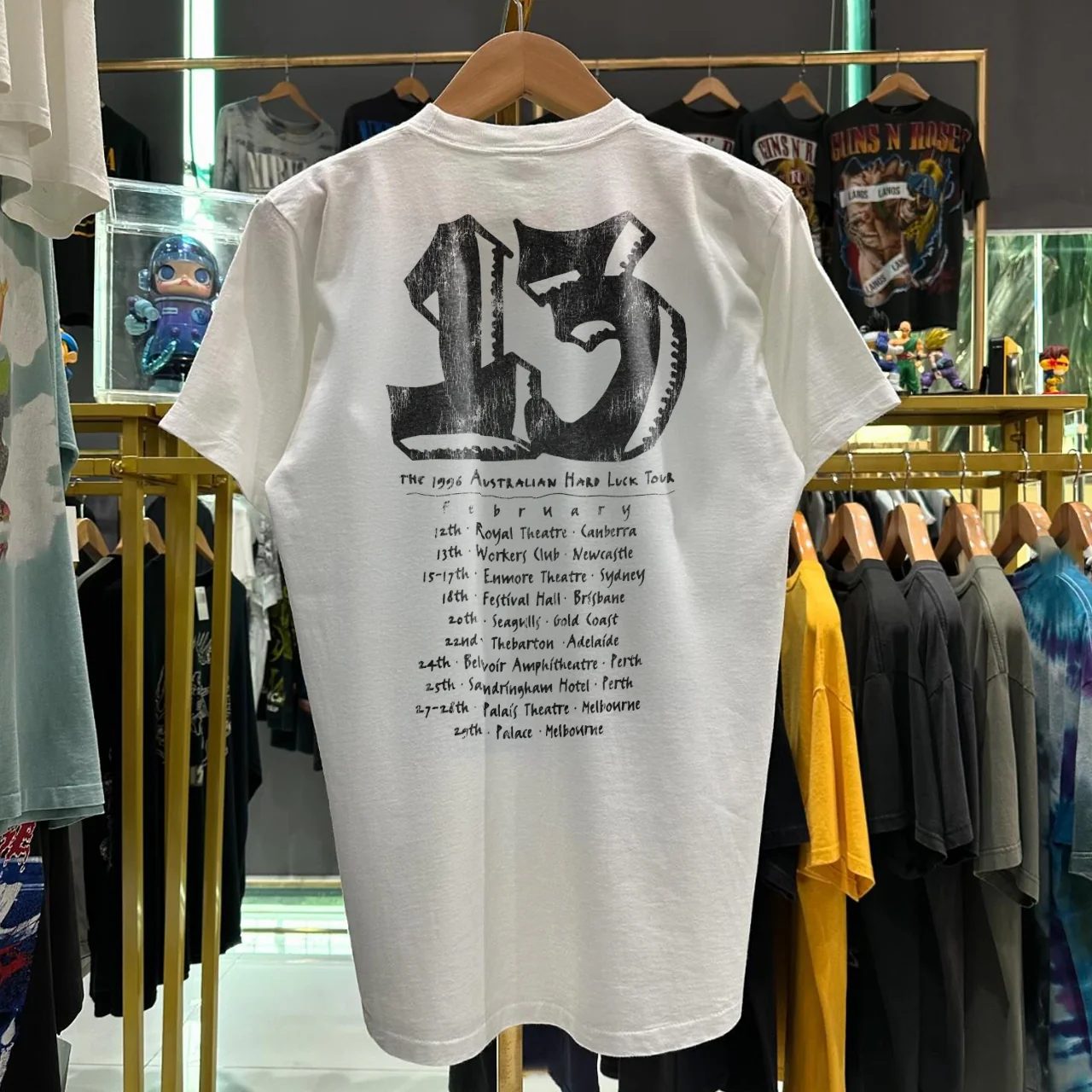 96 Jeff Buckley Hard Luck Australian Tour Rare Washed White T-Shirt - Image 2