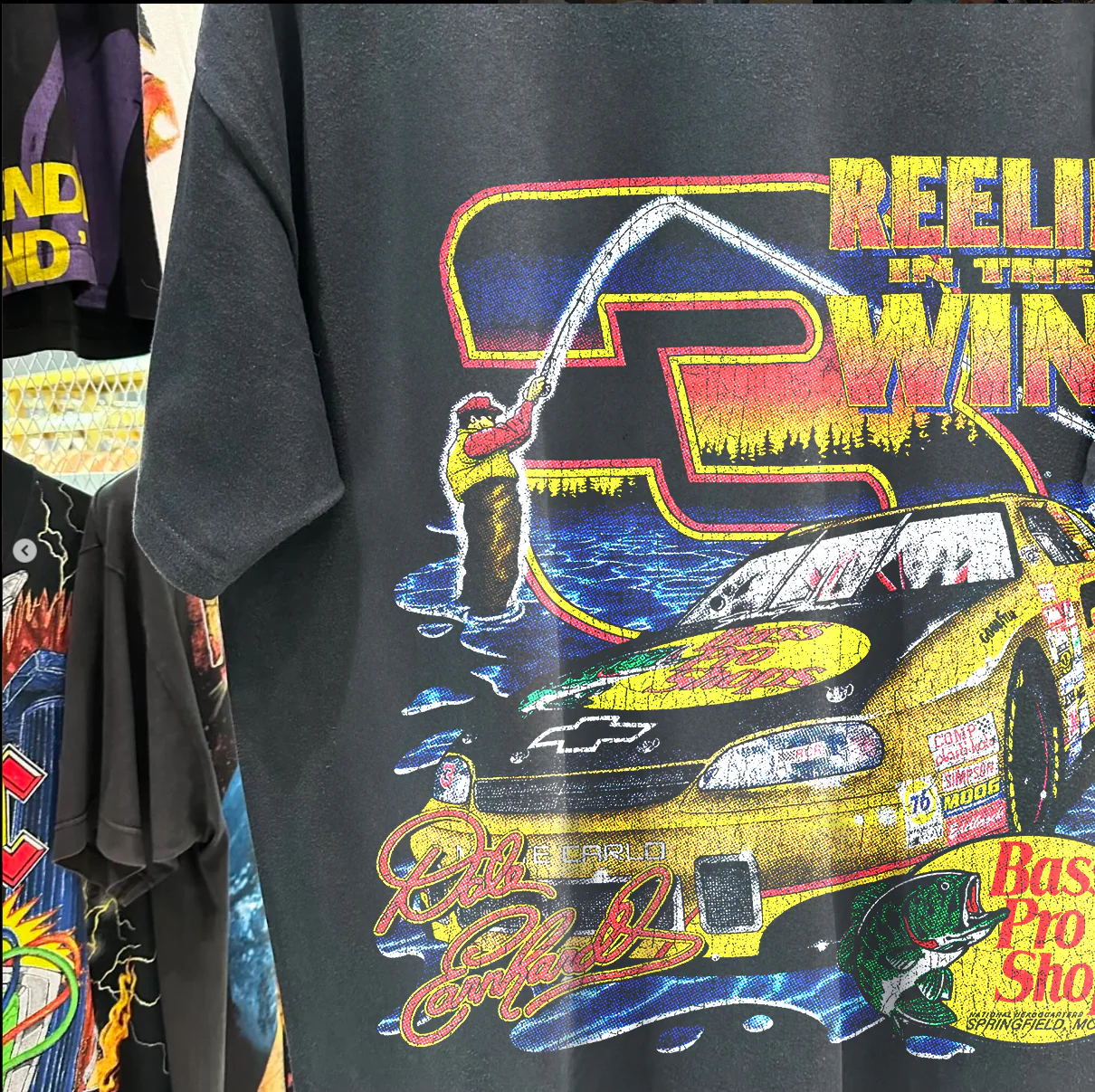 Bass Pro Shops - Reelin' In The Win - Vintage Black Washed T-Shirt - Image 4