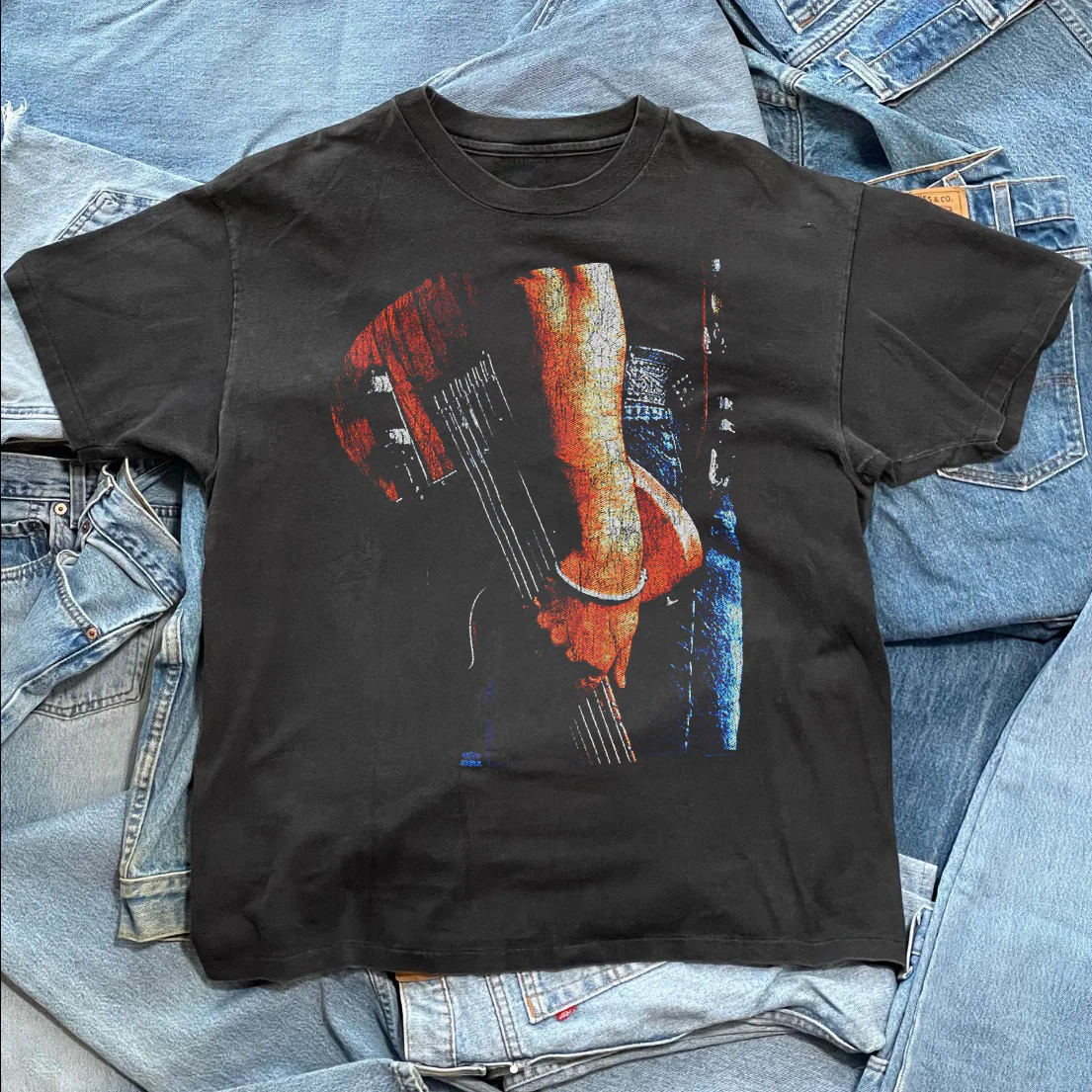Bruce Springsteen - 92-93 World Tour - Vintage Washed Black T-Shirt - Image 4