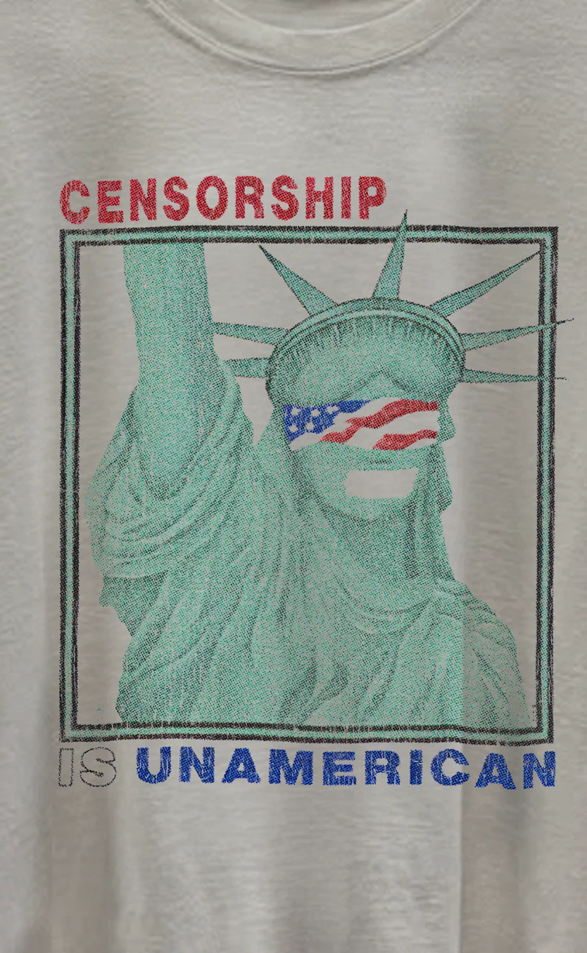 Censorship Is Unamerican Washed White Tee - Image 2