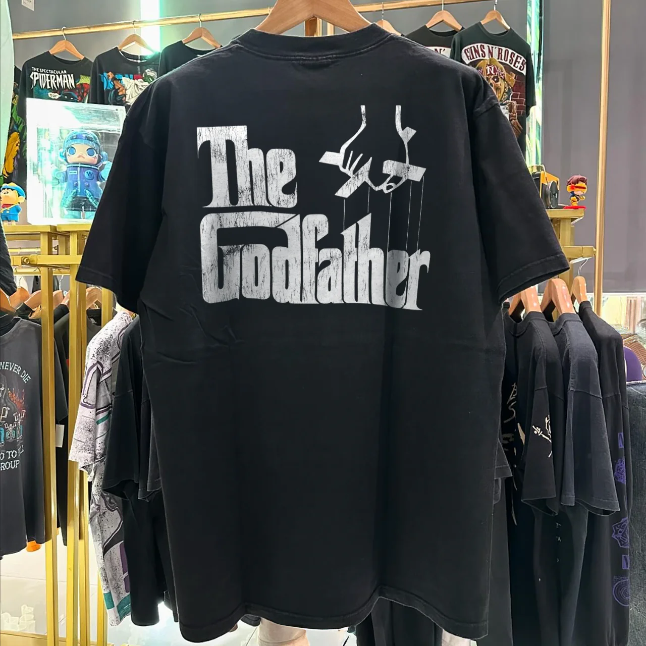 Don Corieone The Godfather Promo Rare Washed Black T-Shirt - Image 2