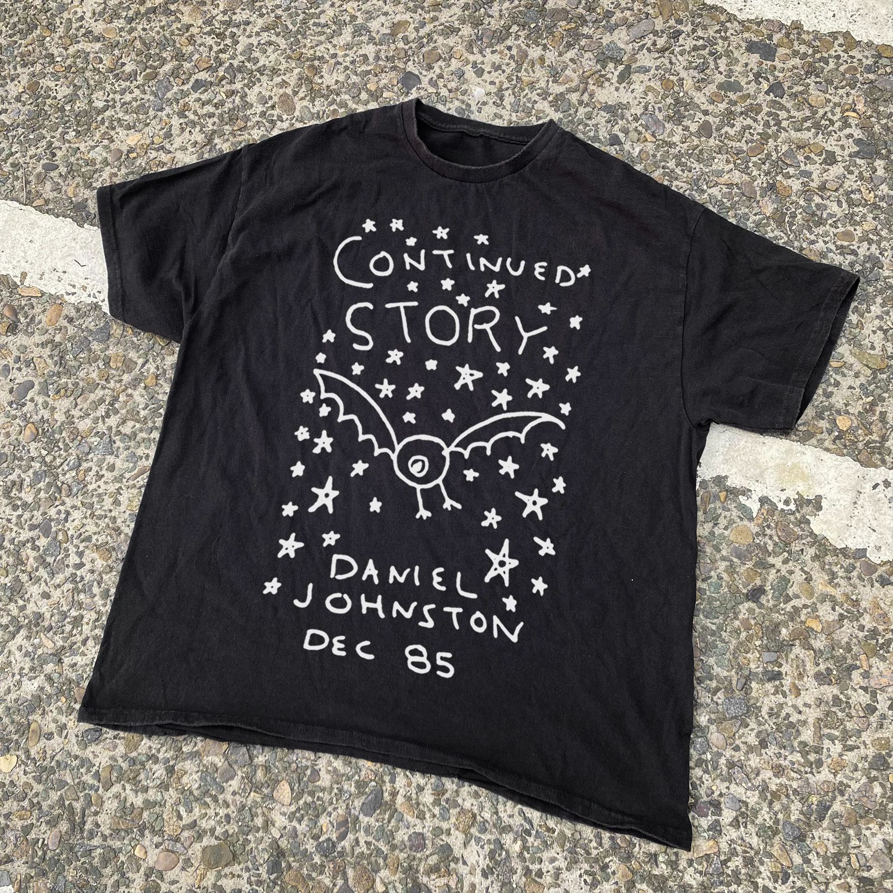 Daniel Johnston 'The Continued Story' Vintage Black Tee