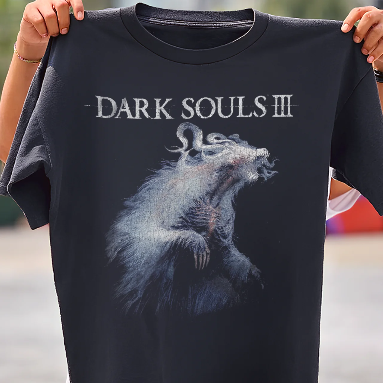 Dark Souls III Elter Ghru Vintage Washed Black T-Shirt - Image 2