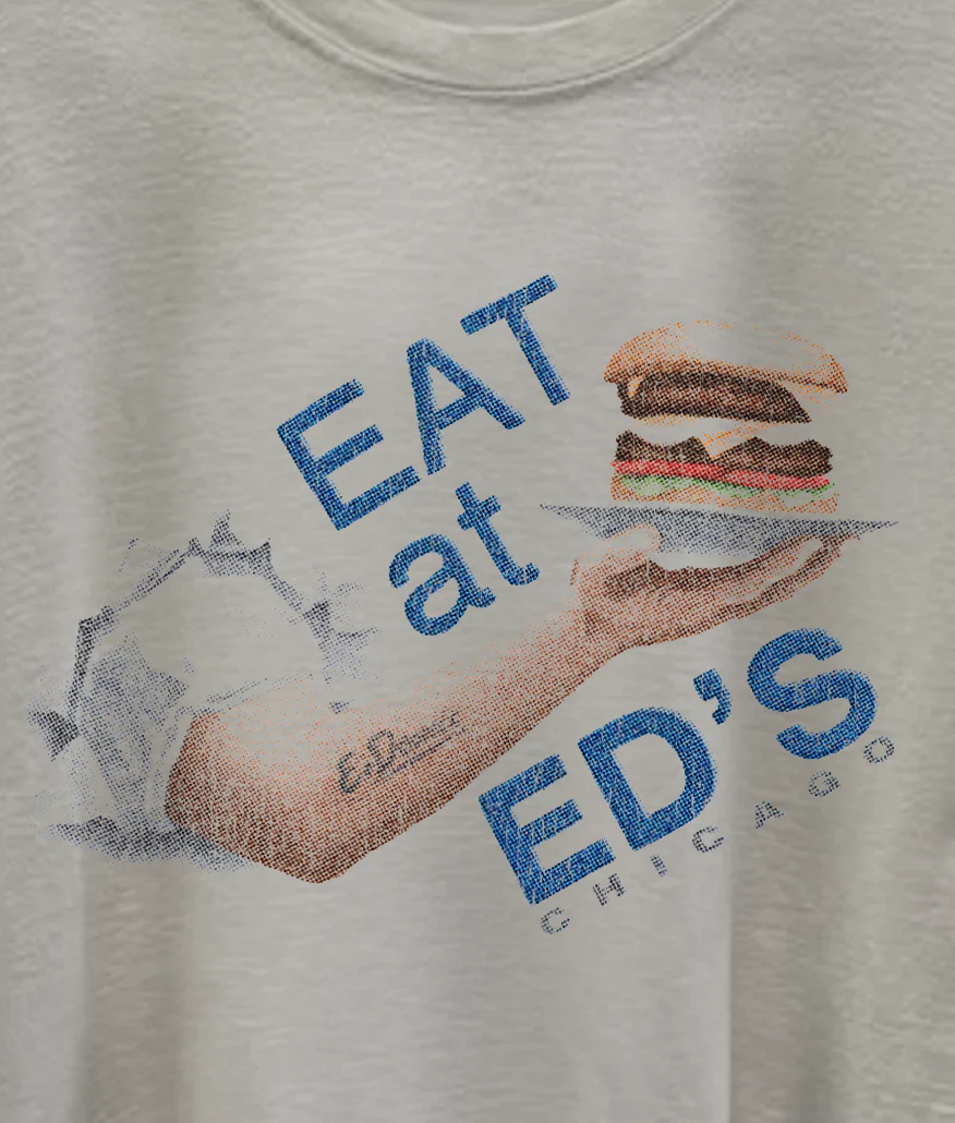 Eat At Ed's Washed White Tee - Image 2