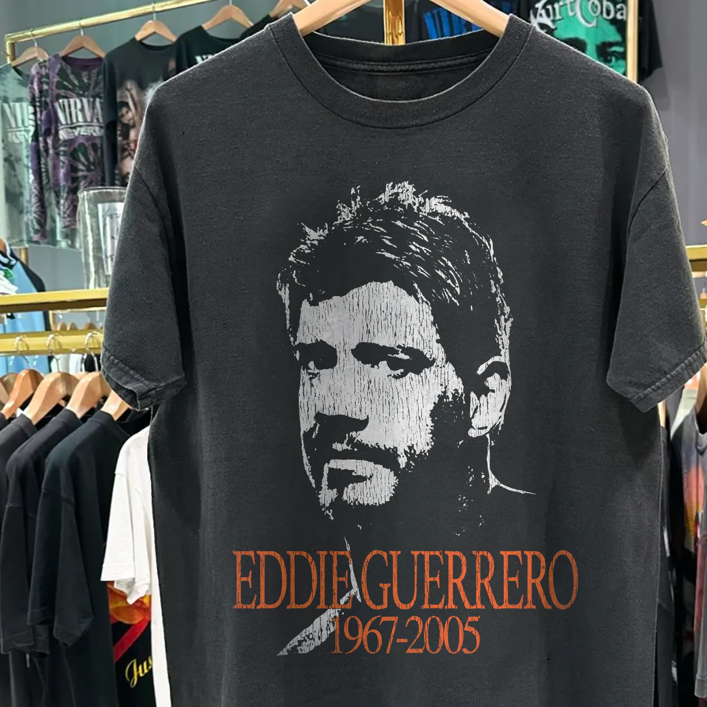 Eddie Guerrero Heavyweight Black T-shirt - Image 2