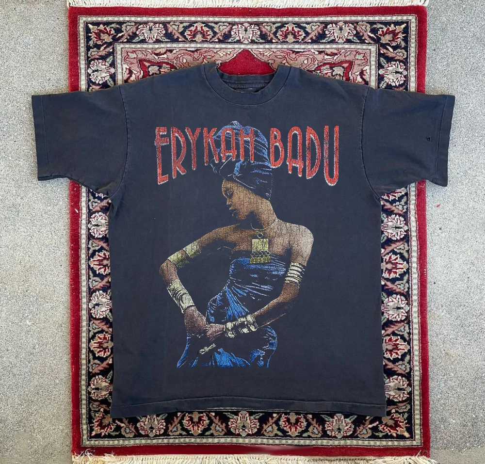 Erykah Badu 2001 Tour Washed Black T-Shirt - Image 3
