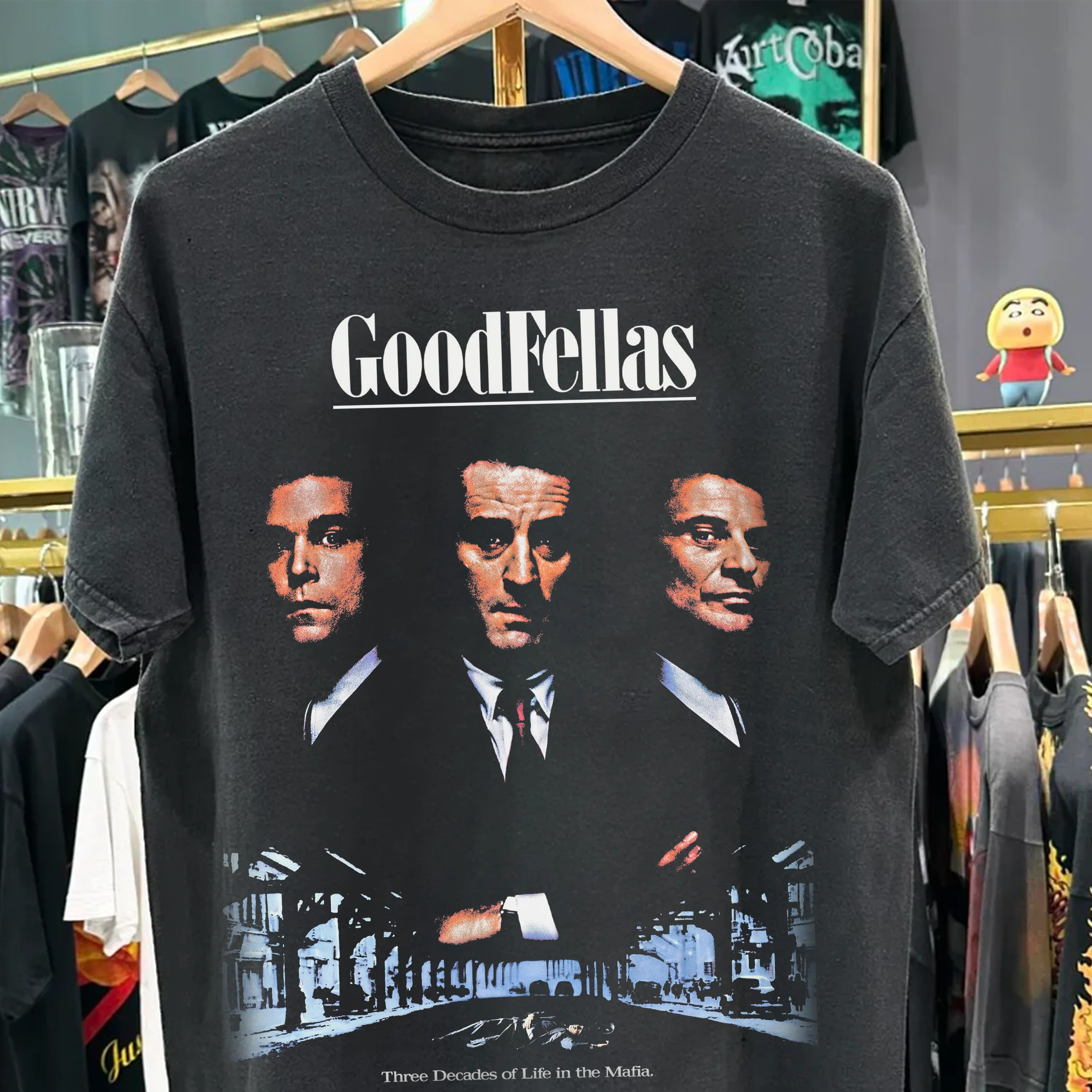 Goodfellas Washed Black Tshirt - Image 2