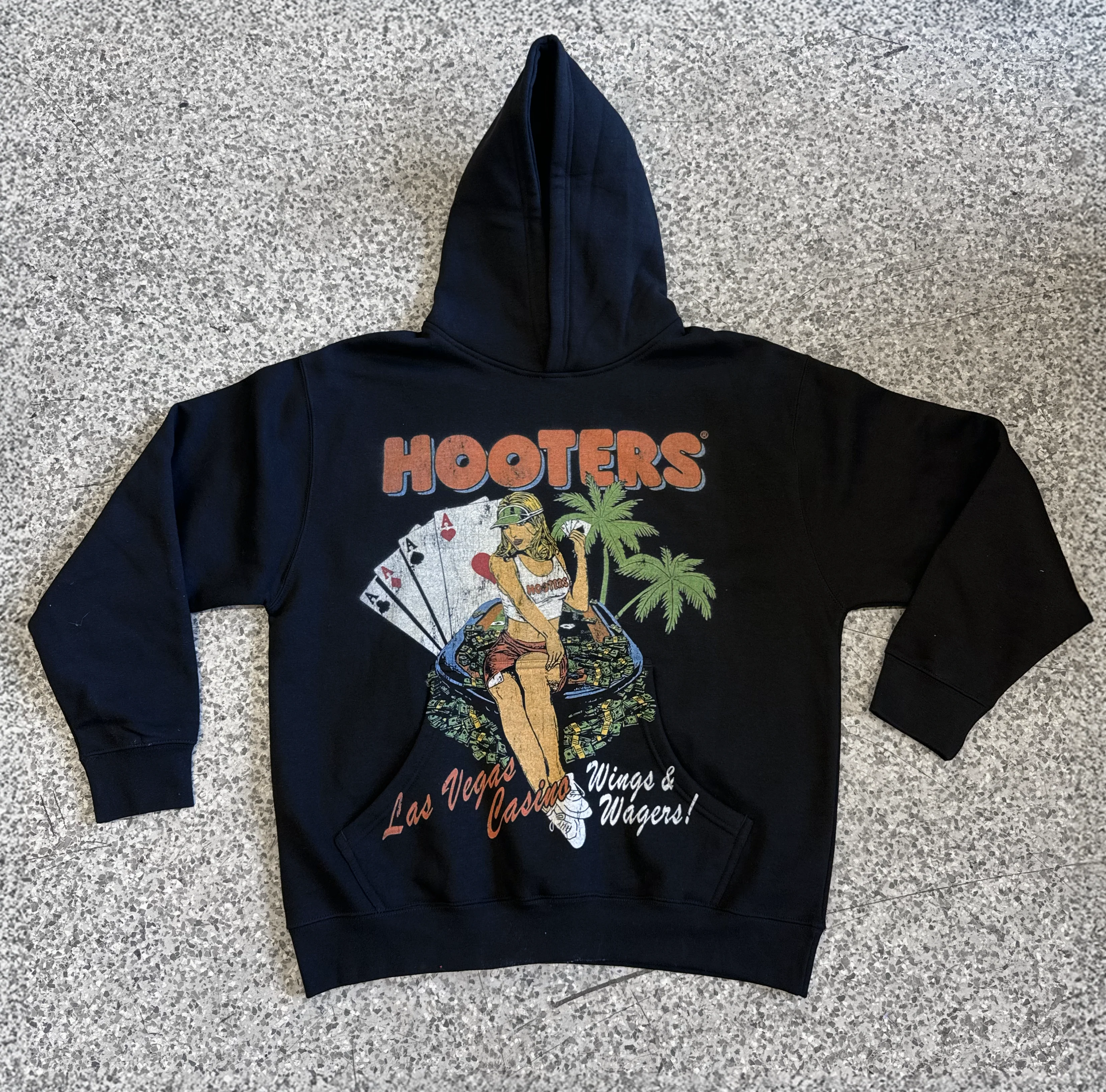 Hooters Las Vegas Jumbo Black Hoodie - Image 3