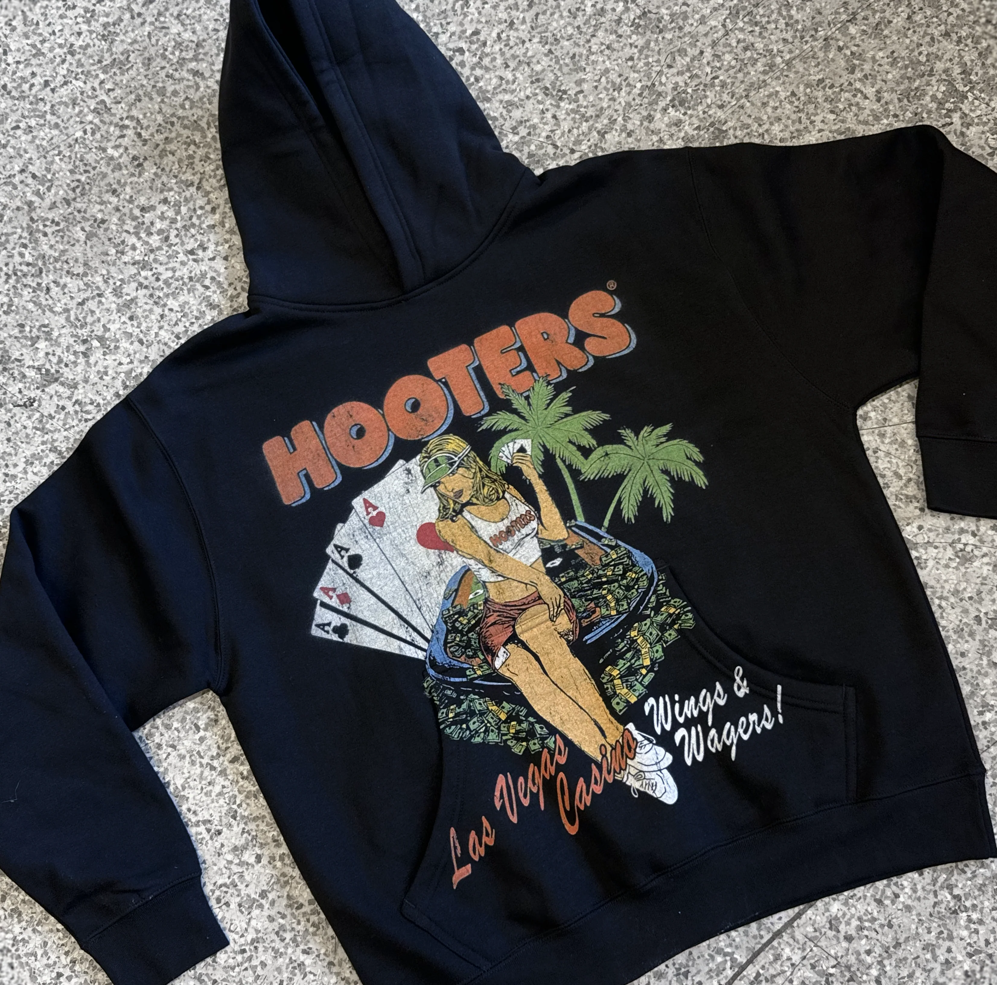 Hooters Las Vegas Jumbo Black Hoodie - Image 4