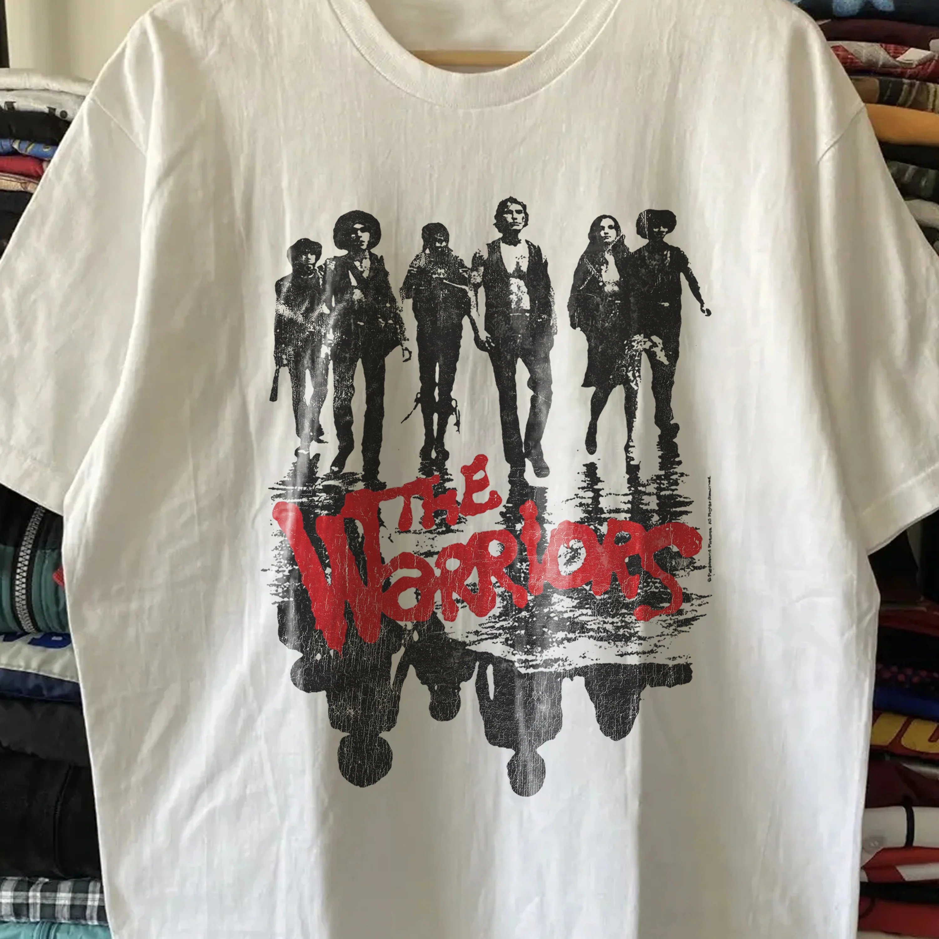 Late 90s The Warriors Washed White Tee - Image 2