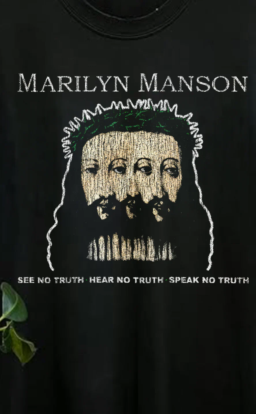 Manson BeLIEve Washed Black Tee - Image 2