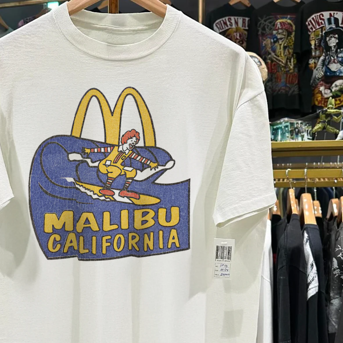 Mcdonalds Malibu California Rare Vintage Washed White T-Shirt - Image 2